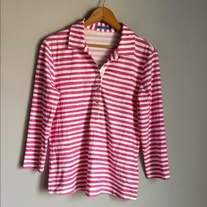 J McLaughlin Pink & White Striped Catalina Cloth top Small